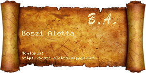 Boszi Aletta névjegykártya